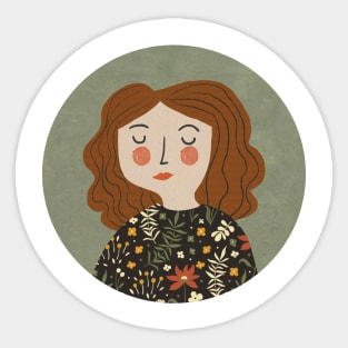 Girl illustration Sticker